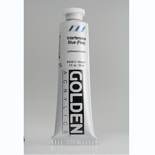 Golden, Heavy Body, Acrylic, Paint, 2oz, Interference Blue (Fine)